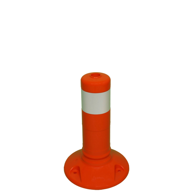 Afzetpaal Ø80mm oranje-wit flexibel kunststof