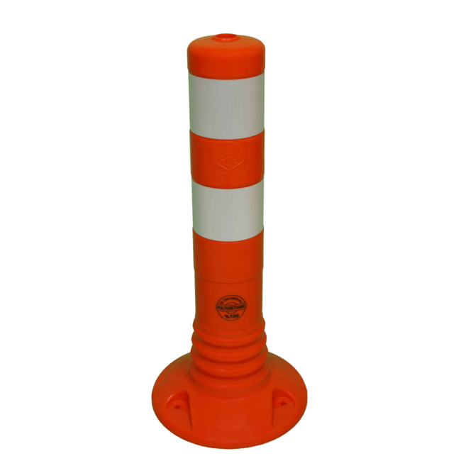 Afzetpaal Ø80mm oranje-wit flexibel kunststof