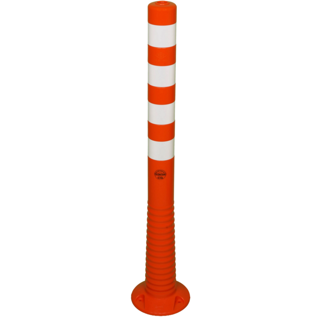 Afzetpaal Ø80mm oranje-wit flexibel kunststof