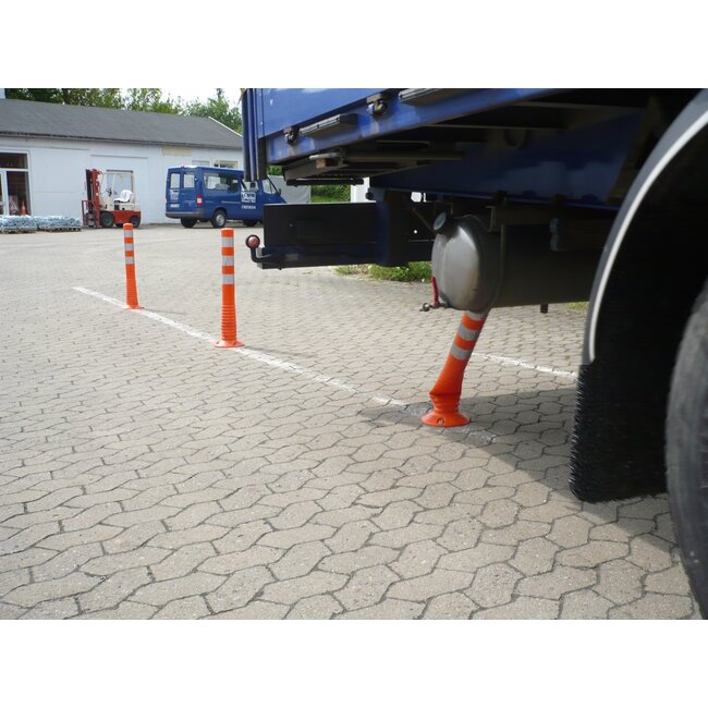 Afzetpaal Ø80mm oranje-wit flexibel kunststof