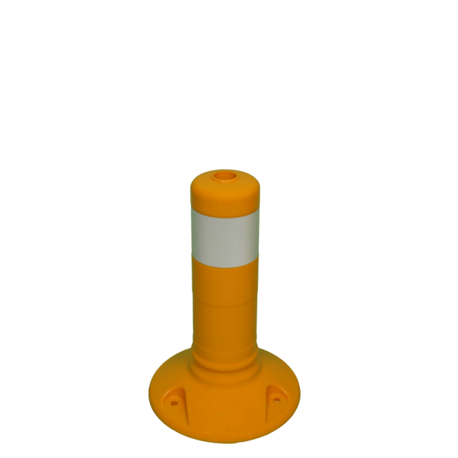 Afzetpaal Ø80mm geel-wit flexibel kunststof