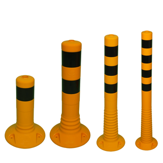 Afzetpaal geel-zwart flexibel kunststof Ø80mm
