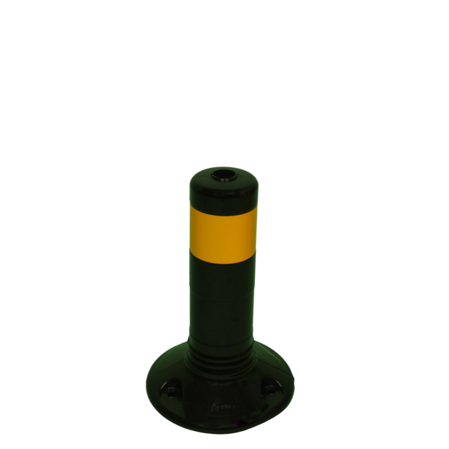 Afzetpaal Ø80mm zwart-geel flexibel kunststof