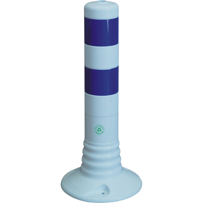 Afzetpaal Ø80mm wit-blauw flexibel kunststof