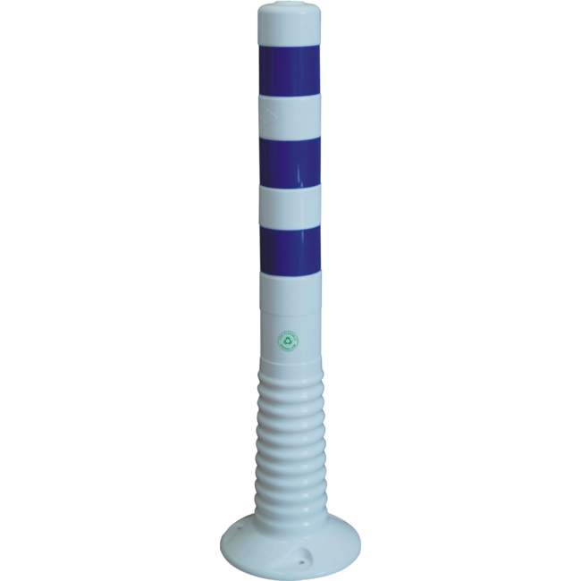 Afzetpaal Ø80mm wit-blauw flexibel kunststof