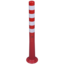 Afzetpaal Ø80mm rood-witte flexibele kunststof