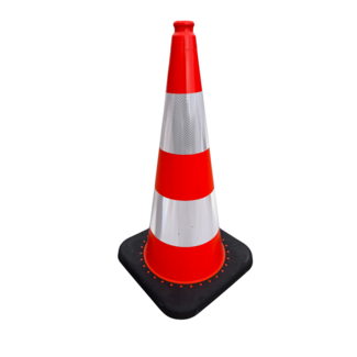 Verkeerskegel verzwaard 75cm oranje wit