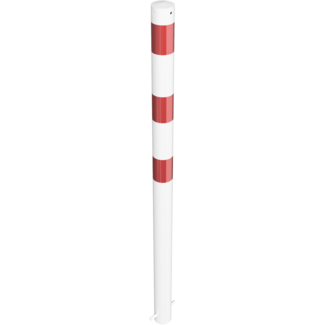 Afzetpaal Ø76mm met bodemplaat of grondanker met optie voor kettingogen