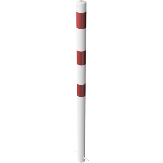 Afzetpaal rond  Ø 60mm met bodemplaat of grondanker met optie voor kettingogen