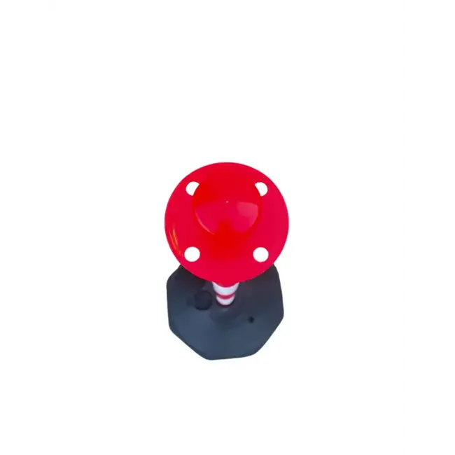 Kunststof kettingpaal rood - wit met vulbare voet