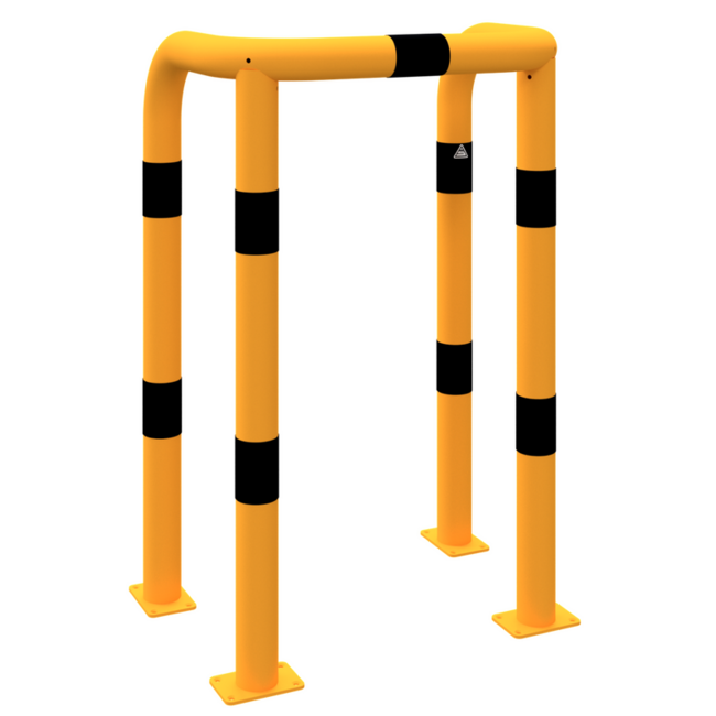 Veiligheidsbeugel met 90° hoeken U-vorm diepte 450 mm met bodemplaatjes