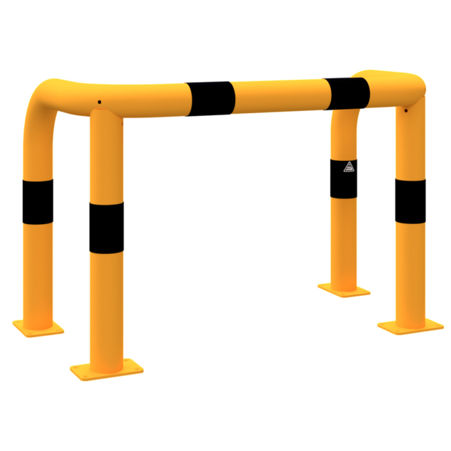 Veiligheidsbeugel met 90° hoeken U-vorm diepte 450 mm met bodemplaatjes