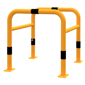 2-delige stalen paalbeschermer Ø60 mm met bodemplaatjes