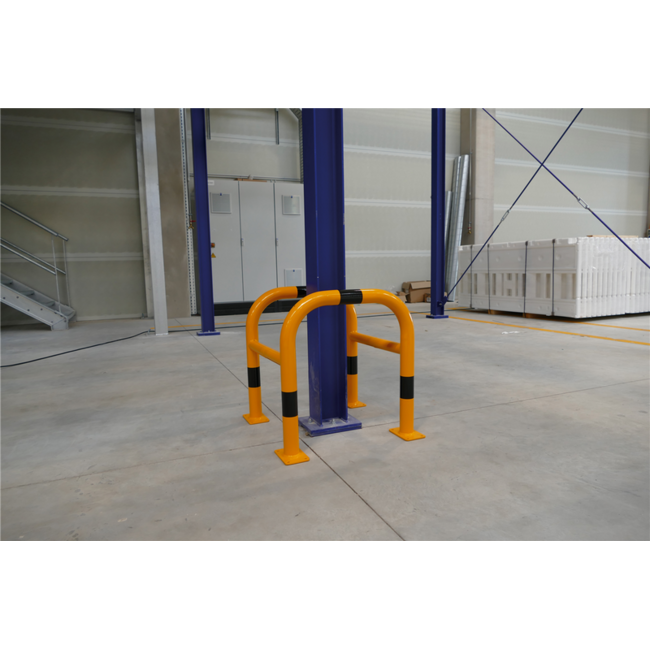 2-delige stalen paalbeschermer Ø60 mm met bodemplaatjes