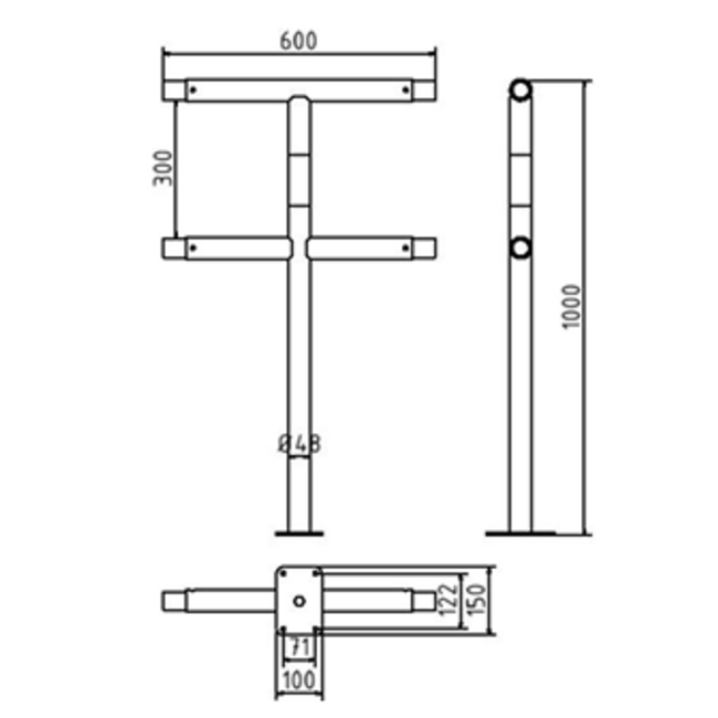 Beschermrailing modules rond Ø 48 mm