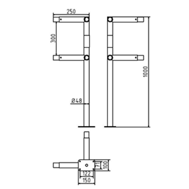 Beschermrailing modules rond Ø 48 mm