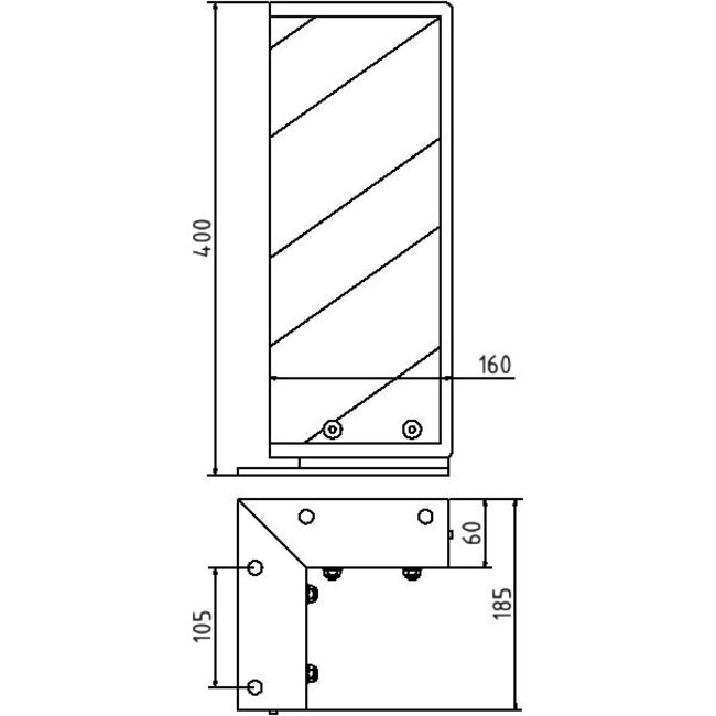 Stalen flexibele hoekbescherming geel/zwart -vloermontage