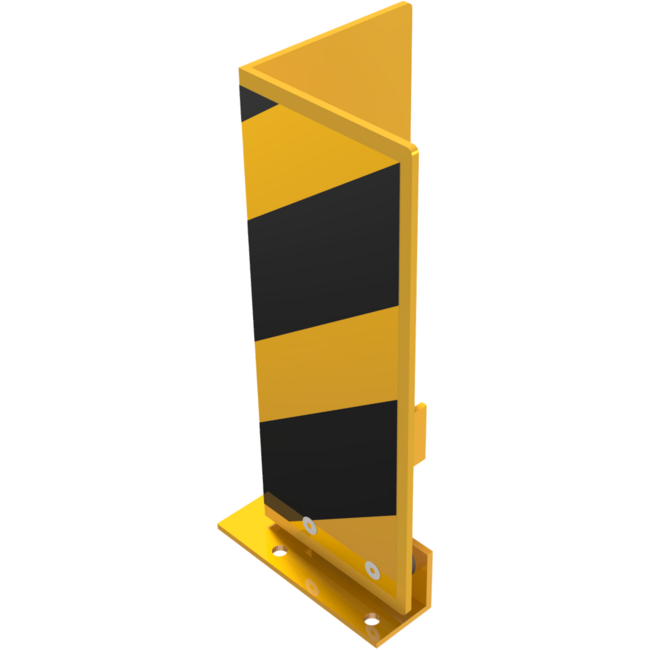 Stalen flexibele hoekbescherming geel/zwart -vloermontage