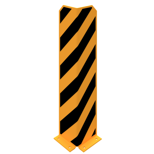 Stalen hoekbeschermer geel/zwart - vloermontage