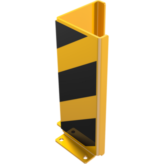 Extra verstevigde hoekbeschermer geel/zwart - vloermontage