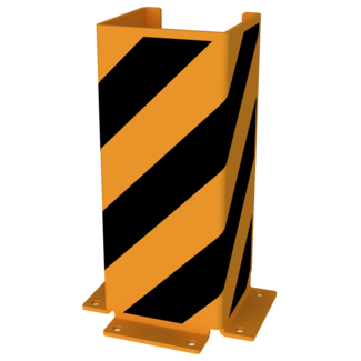Aanrijdbeveiliging U-vorm geel/zwart - vloermontage