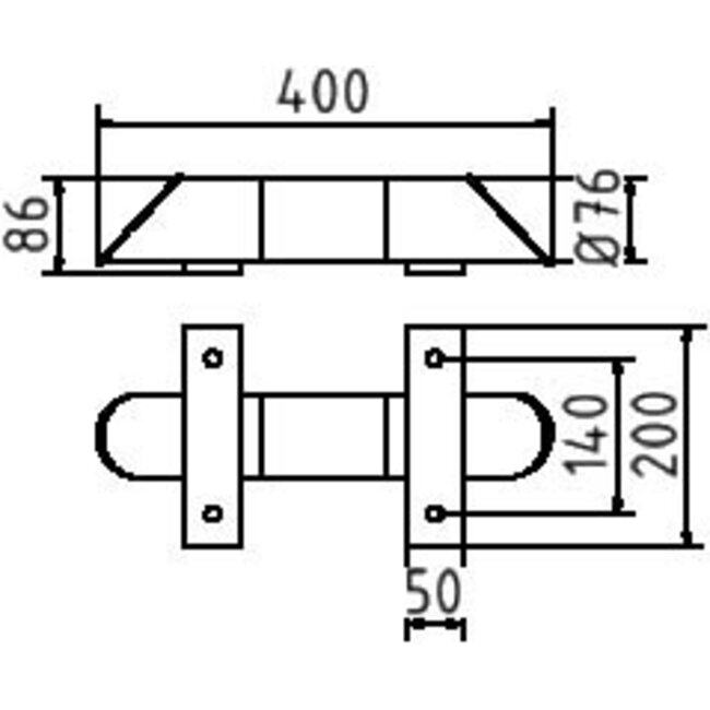 Beschermbeugel Vloerbalk Ø 76 x 86 mm – Stalen Aanrijdbeveiliging Geel/Zwart