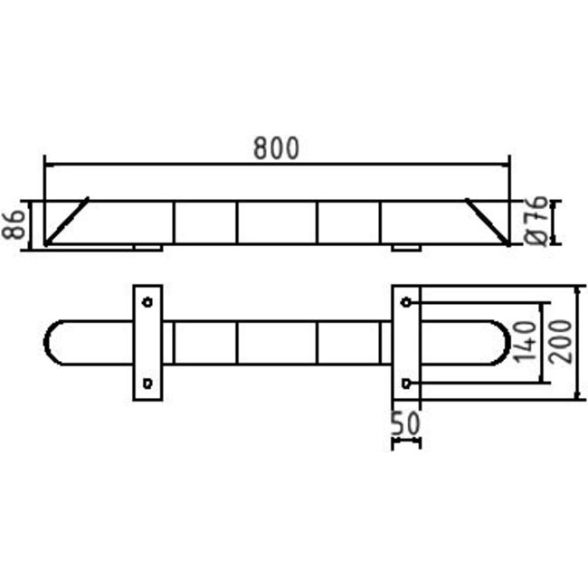 Beschermbeugel Vloerbalk Ø 76 x 86 mm – Stalen Aanrijdbeveiliging Geel/Zwart