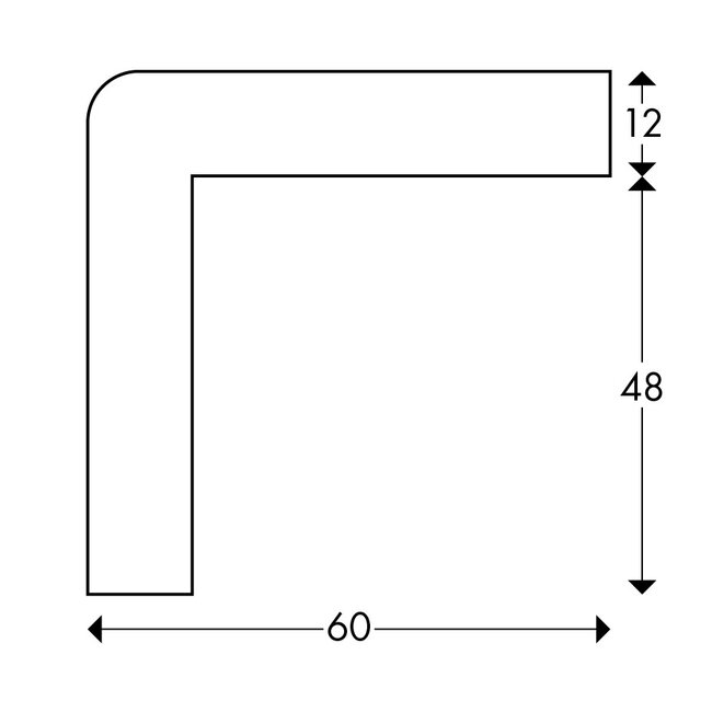 Hoekbescherming schuimrubber - Type H+ 60 x 48 mm