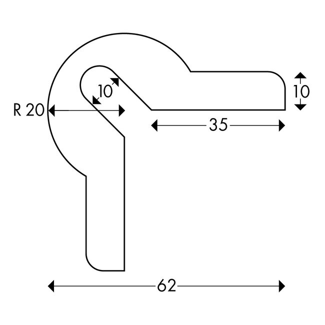 Hoekbescherming schuimrubber - Type Y 62 x 62 mm