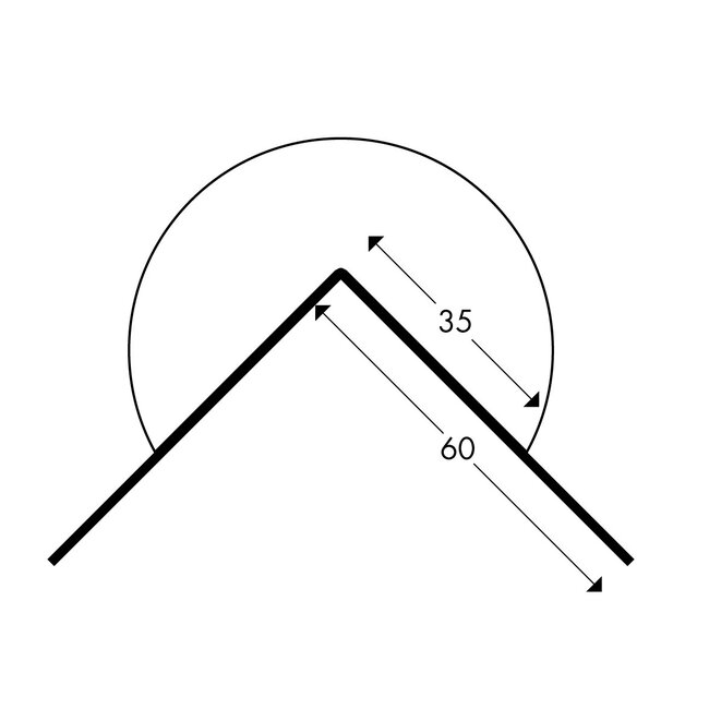 Hoekbescherming schuimrubber - Type A+ Ø 60 mm | Schroefbaar