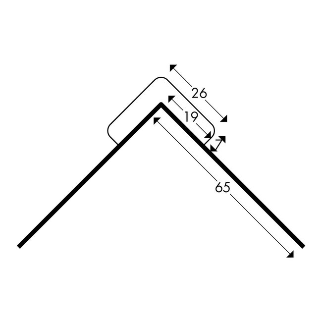 Hoekbescherming schuimrubber - Type E 26 x 19 mm | Schroefbaar