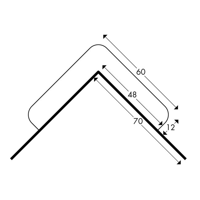 Hoekbescherming schuimrubber - Type H+ 60 x 48 mm | Schroefbaar