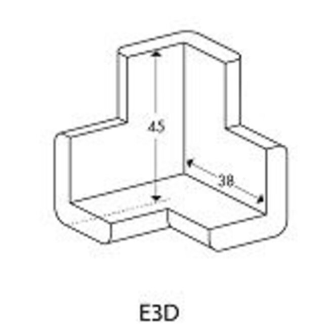 Schuimrubber hoekstuk stootbeschermer type E | 3-zijdig