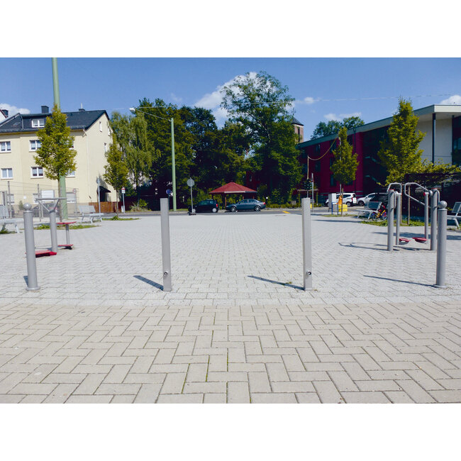 Afzetpaal blank 70 x 70 mm met grondanker of bodemplaat