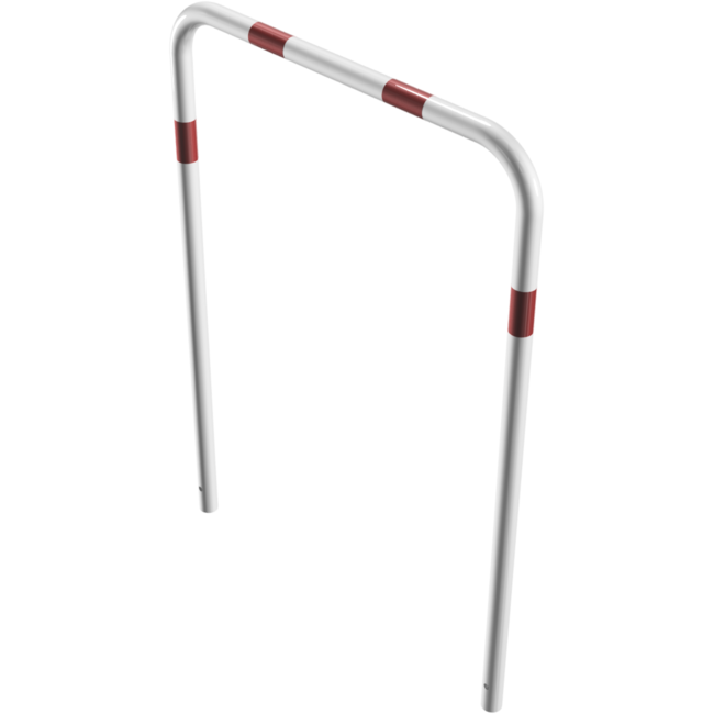 Geleidehek Ø48 mm rood/wit gepoedercoat | Betonmontage