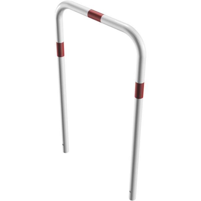 Geleidehek Ø48 mm rood/wit gepoedercoat | Betonmontage