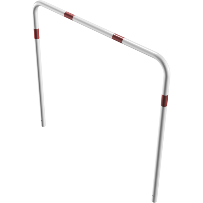 Geleidehek Ø48 mm rood/wit gepoedercoat | Betonmontage