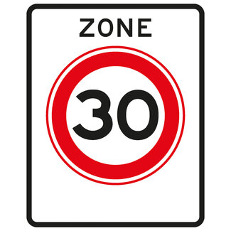 Traffictotaal RVV verkeersbord A01-30ZB | Snelheids-/zonebord | 30 Km/h