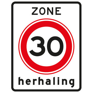 Traffictotaal RVV verkeersbord A01-30ZBH | Snelheids-/zonebord | 30 Km/h