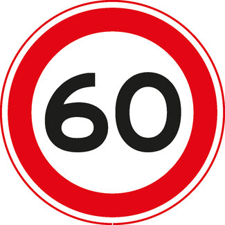 Traffictotaal RVV verkeersbord A01-60| Snelheidsbord | 60 km/h