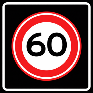 Traffictotaal RVV verkeersbord A01-60S| Snelheidsbord | 60 km/h