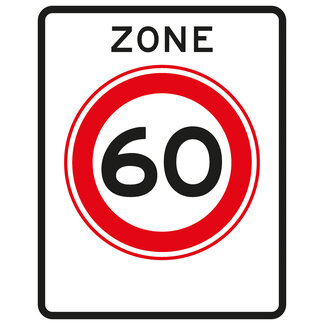 Traffictotaal RVV verkeersbord A01-60ZB | Snelheids-/zonebord | 60 Km/h