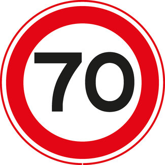 Traffictotaal RVV verkeersbord A01-70| Snelheidsbord | 70 km/h