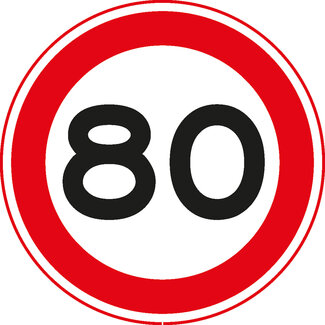 Traffictotaal RVV verkeersbord A01-80| Snelheidsbord | 80 km/h