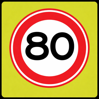 Traffictotaal RVV verkeersbord A01-80F| Snelheidsbord | 80 km/h