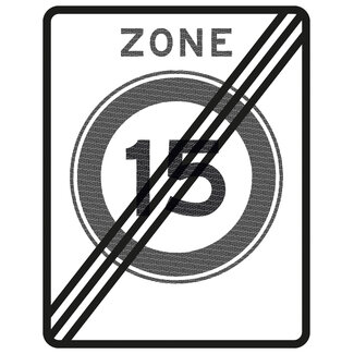 Traffictotaal RVV verkeersbord A02-15ZE| Einde zone/max. snelheid | 15 km/h