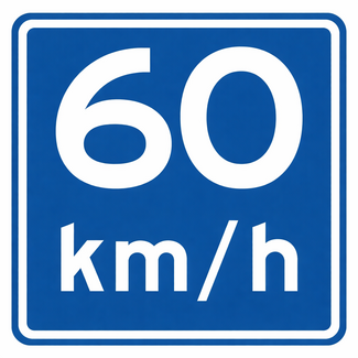 RVV verkeersbord A04-60 | Adviessnelheidsbord | 60 km/h