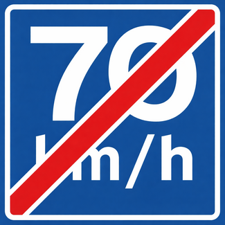 Traffictotaal RVV verkeersbord A05-70 | Adviessnelheidsbord | 70 km/h