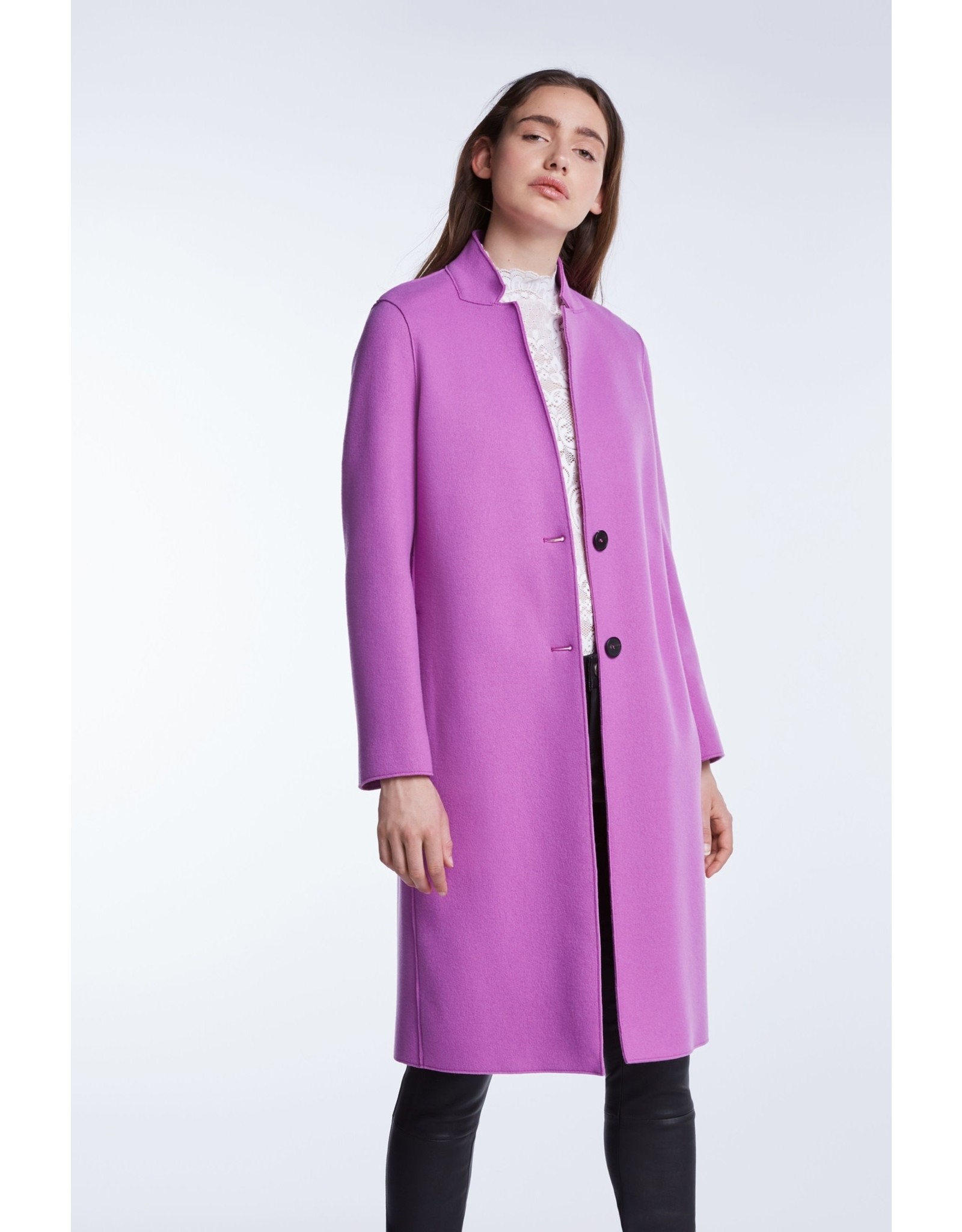 mauve wool coat