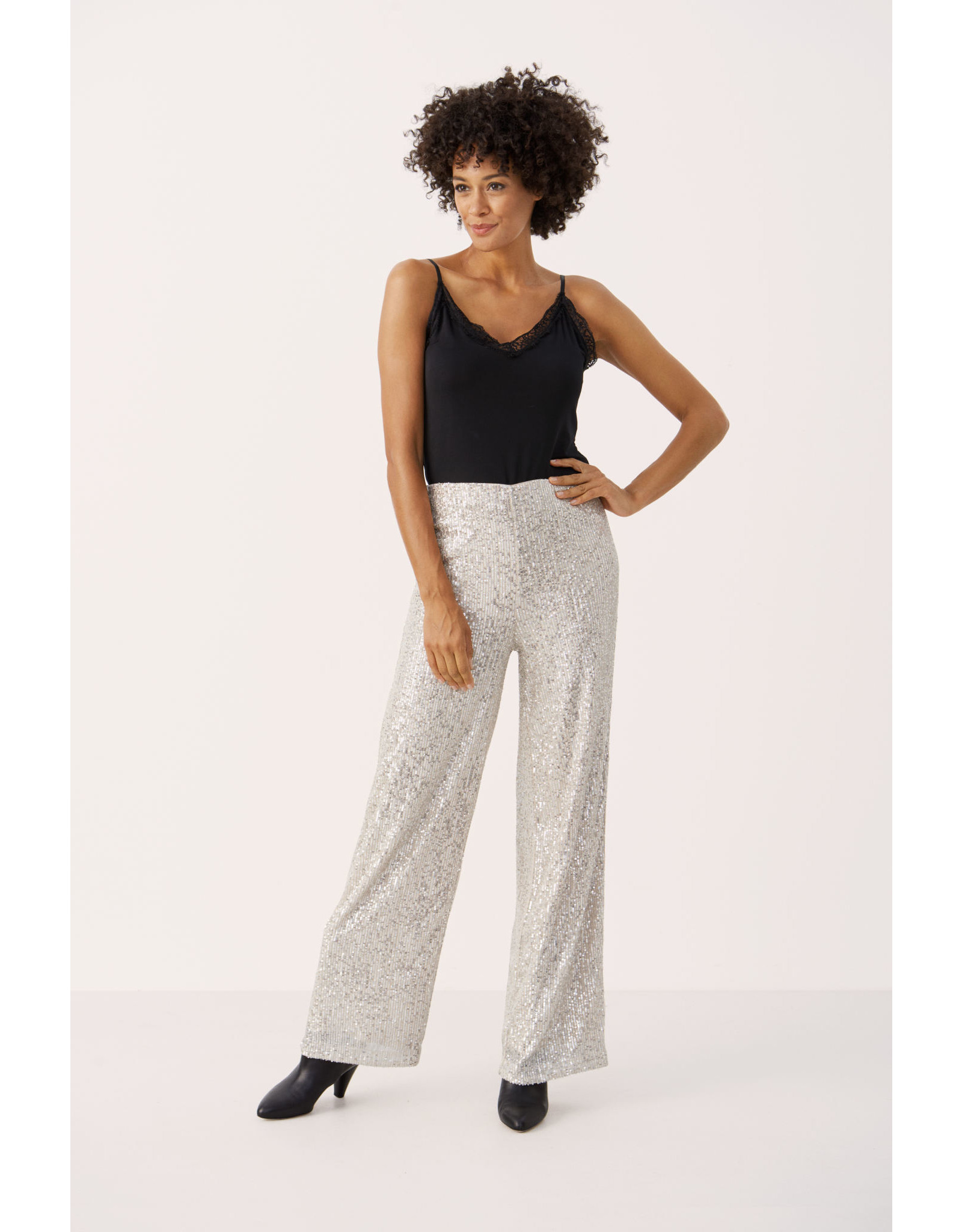Part Two Silver Sequin Trousers